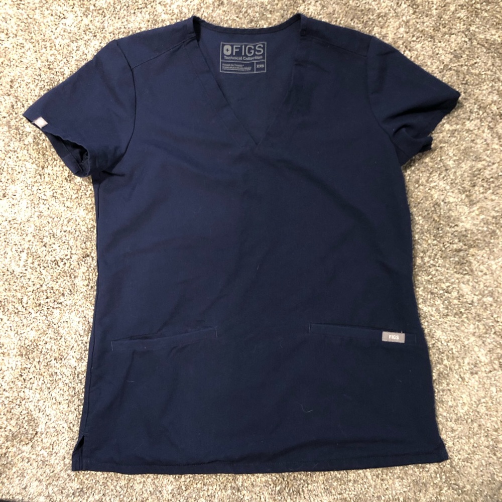 Figs Women’s XXS Navy Blue Scrub Top